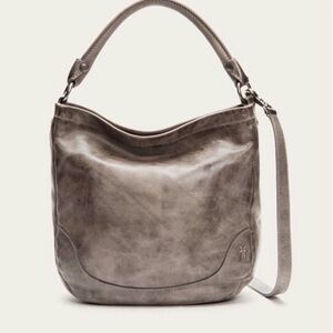 Frye Gray Leather Hobo Bag with Wallet
